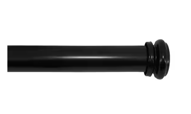 Home Decorators Collection 36 in. - 72 in. End Cap Telescoping 1 in. Single Curtain Rod in Matte Black