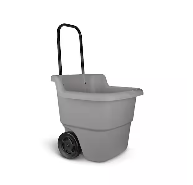 Suncast 15 Gal. Portable Resin Gray Lawn Cart