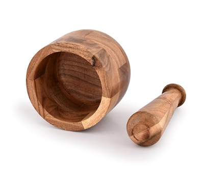 Samhita Handmade Acacia Wood Mortar and Pestle