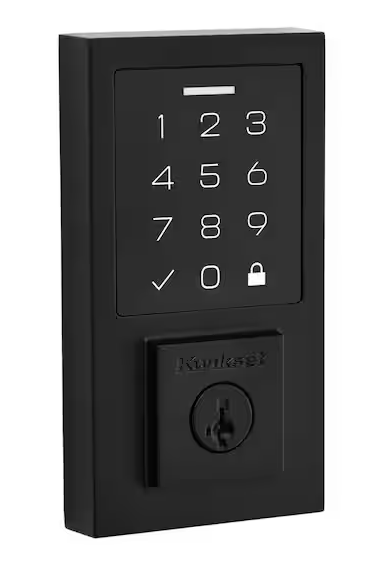 Kwikset SmartCode 270 Contemporary Matte Black Touchpad Single Cylinder Electronic Deadbolt Featuring SmartKey Security