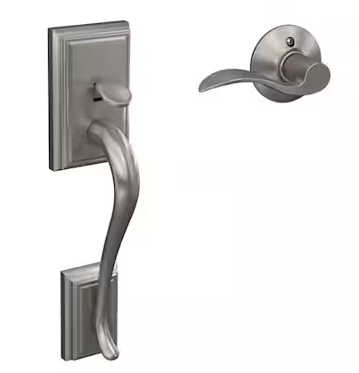 Schlage Addison Satin Nickel Single Cylinder Door Handleset with Accent Handle