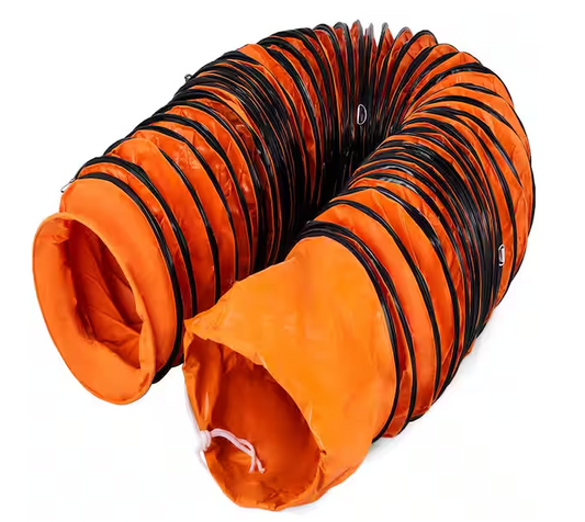 Vevor Ducting Hose 25 ft. Flexible Duct Hosing PVC with S Hook and Steel Support for 8 in. Utility Blower in Farm Factory