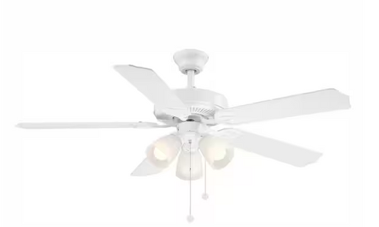 Brookhurst 52 in. LED Indoor White Ceiling Fan with Light Kit