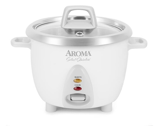 AROMA Select Stainless Rice Cooker, 3-Cup (Uncooked) / 6-Cup (Cooked)