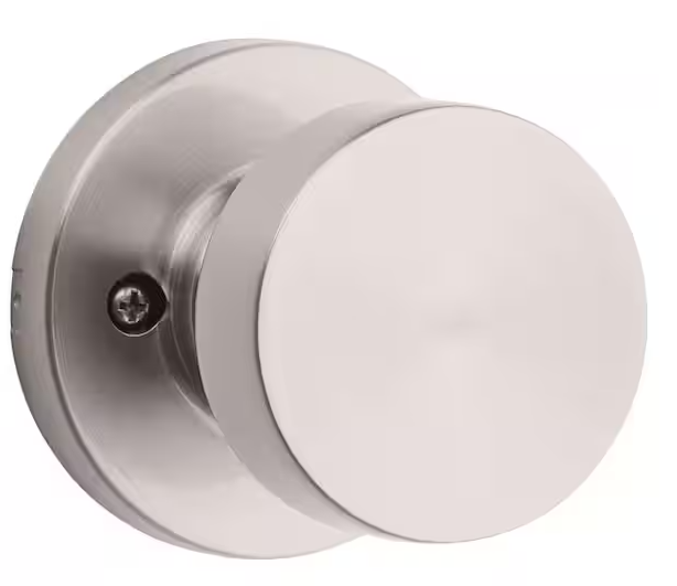 Kwikset Pismo Round Satin Nickel Dummy Door Knob Featuring Microban Antimicrobial Technology