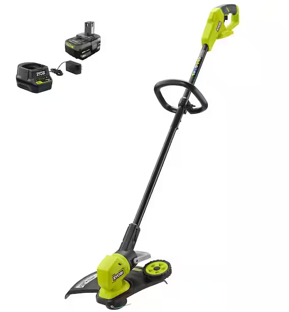 Ryobi ONE+ 18V 13 in. Cordless Battery String Trimmer/Edger with 4.0 Ah Battery and Charger