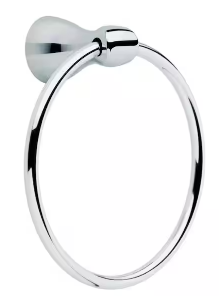 Delta Foundations Wall Mount Round Closed Towel Ring Bath Hardware Accessory in Polished Chrome