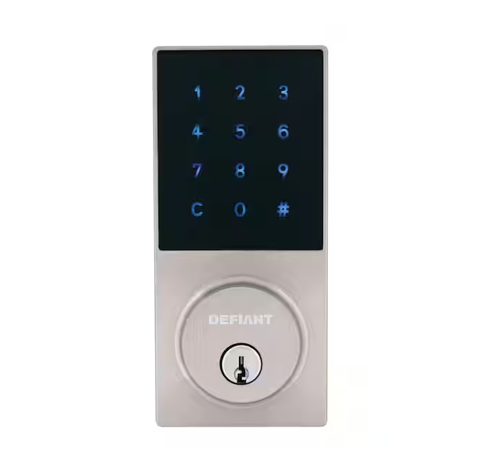 Defiant Slim Satin Nickel Electronic Touchpad Deadbolt