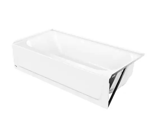 Bootz Industries BootzCast 60 in. x 30 in. Soaking Alcove Bathtub with Right Drain in White