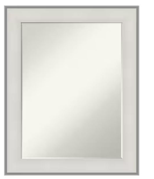 Hampton Bay 23 in modern silver framed mirror