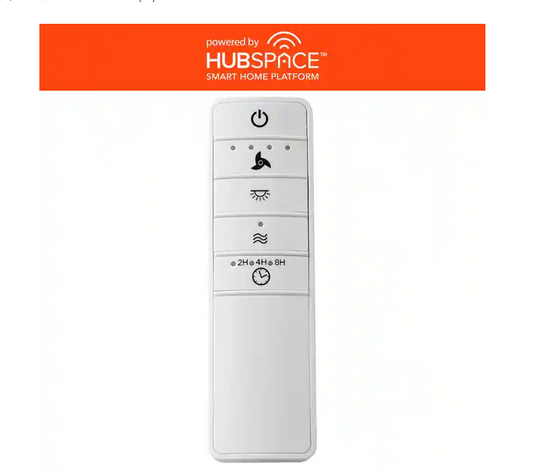 Hampton Bay Universal Smart Wi-Fi 4-Speed Ceiling Fan White Remote Control - For Use Only With AC Motor Fans Powered by Hubspace