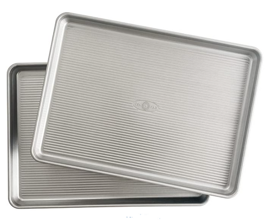 USA Pan Bakeware Half Sheet Pan, Set of 2 Baking Sheets, Aluminized Steel