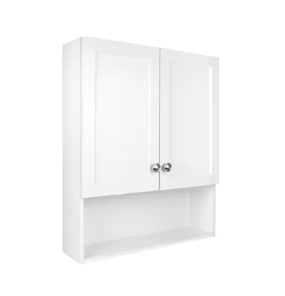 Glacier Bay 22-7/8 in. W. x 27-7/8 in. H Framed Surface-Mount Bathroom Medicine Cabinet, White