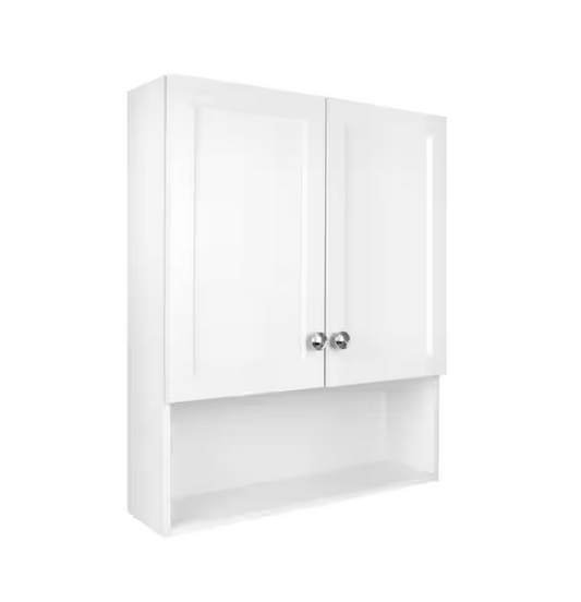 Glacier Bay 22-7/8 in. W. x 27-7/8 in. H Framed Surface-Mount Bathroom Medicine Cabinet, White