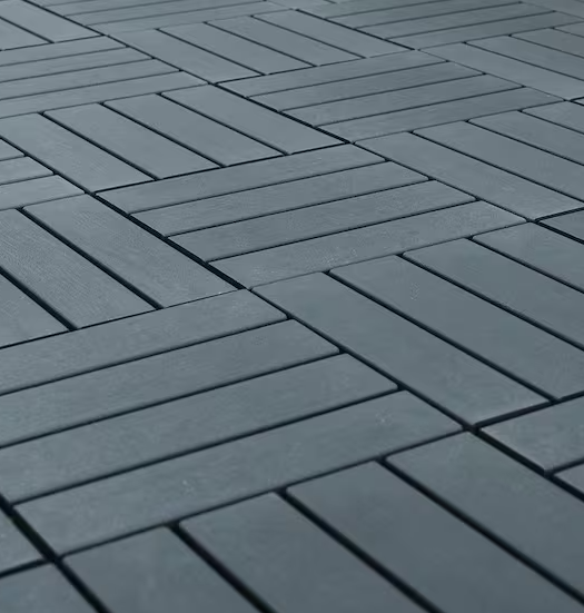 1 ft. x 1 ft. All-Weather Plastic Square Interlocking Patio Deck Tiles, Outdoor Striped Pattern Flooring Tile(44-Pack)