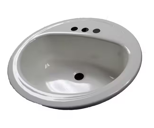 Bootz Industries Laurel Round Drop-In Bathroom Sink in White