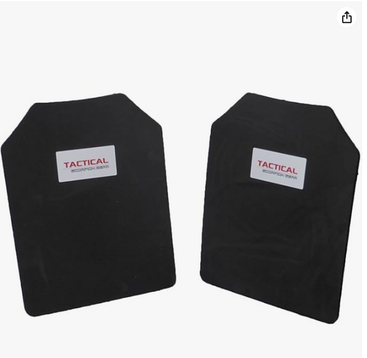 10mm Paintball Airsoft Pair 11 x 14 Shooter's Cut Protective Vest Trauma Pad Plates