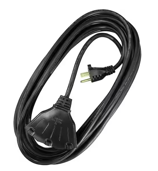 HDX 25 ft. 16/3 Light Duty Indoor/Outdoor Extension Cord with Multiple Outlet Triple Tap End, Black