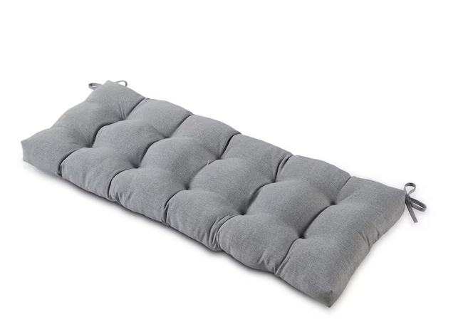 Greendale Home Fashions 51 in. x 18 in. Heather Gray Rectangle Outdoor Bench Cushion