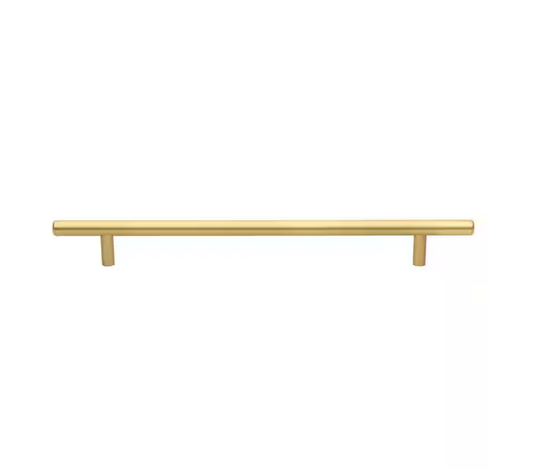 9 in. Center-to-Center Satin Gold Solid Handle Bar Cabinet Drawer Pulls (10-Pack)
