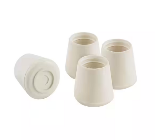 Everbilt 1-1/8 in. Off-White Rubber Leg Caps for Table, Chair, and Furniture Leg Floor Protection (4-Pack)