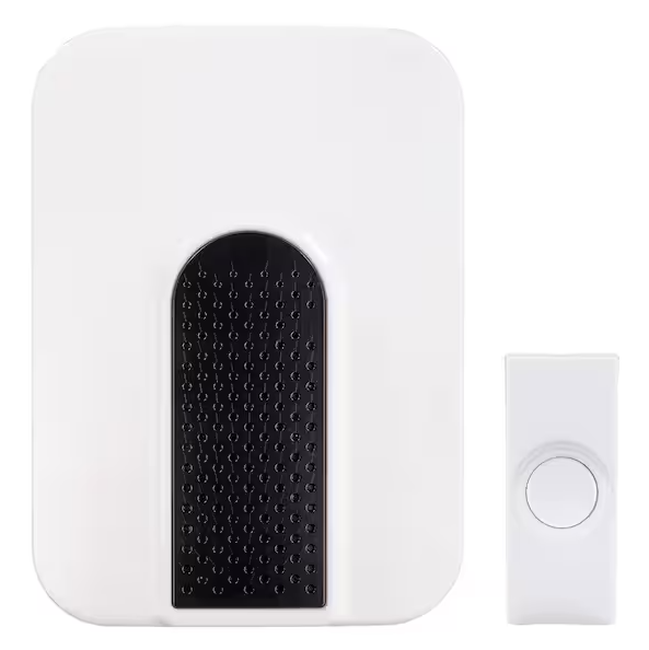 Hampton Bay Wireless Battery Operated Doorbell Kit with Wireless Push Button, White