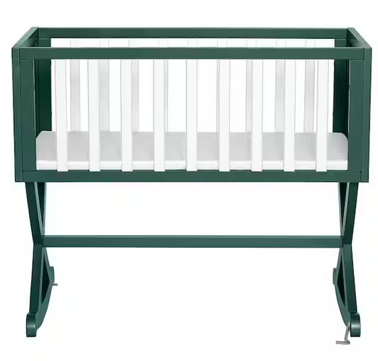 Dream On Me Luna Olive and White Cradle