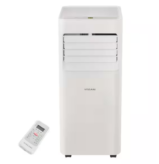 Vissani 5,000 BTU 115-Volt Portable Air Conditioner for 150 sq. ft. Rooms with Dehumidifier and Remote in White