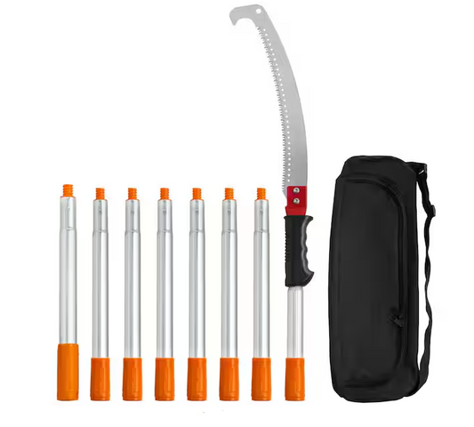 Manual Pole Saw, 55.2- 117.6 in. Extendable Tree Pruner, Sharp Steel Blade