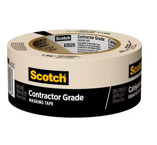 3M Scotch 1.88 in. x 60.1 Yds. Multi-Surface Contractor Grade Tan Masking Tape