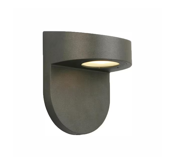 6.1 in. Black Integrated LED Hardwired Outdoor Wall Light Lantern Sconce with Frosted Glass