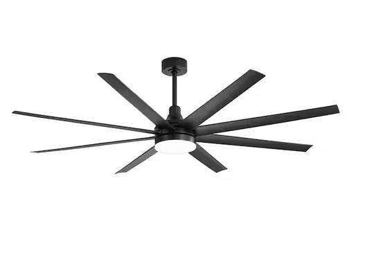 Breezary Archer 72 in. Integrated LED Indoor Black Ceiling Fans with Light and Remote Control Included