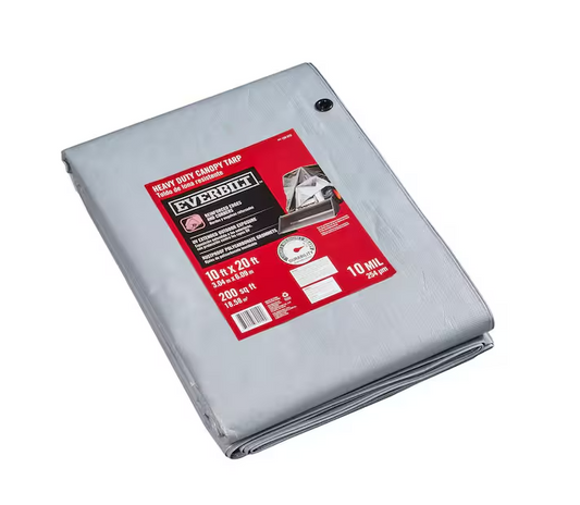 10 ft. x 20 ft. Silver Heavy Duty Canopy Tarp