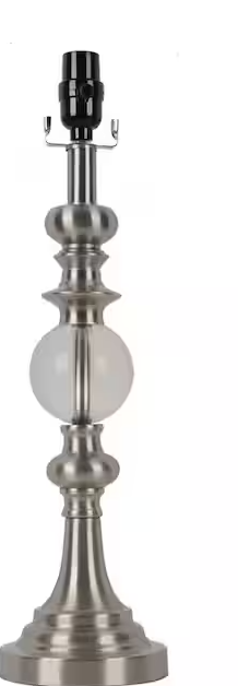 Hampton Bay Mix and Match 20.25 in. H Brushed Nickel and Crystal Table Lamp Base