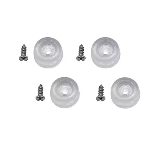 Everbilt 7/8 in. Clear Rubber Like Plastic Screw-On Surface Bumpers (4-Pack)