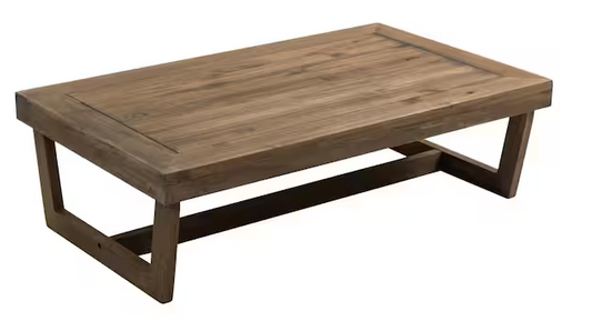 Brown Acacia Wood Modern Rectangle Outdoor Coffee Table