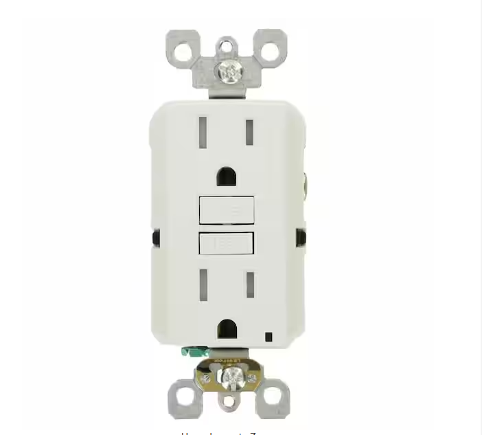 Leviton 15 Amp Self-Test SmartlockPro Slim Tamper Resistant GFCI Duplex Outlet, White (3-Pack)