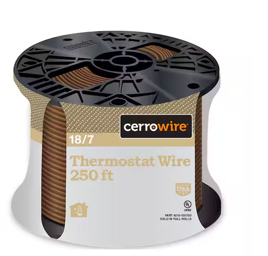 Cerrowire 250 ft. 18/7 Brown Solid Copper CL2R Thermostat Wire