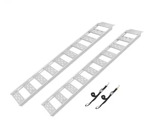 CargoSmart 12 in. W x 78 in. L 1250 lbs. Capacity Aluminum Straight Fixed Truck Loading Ramp with Treads (Includes 2 Ramps)