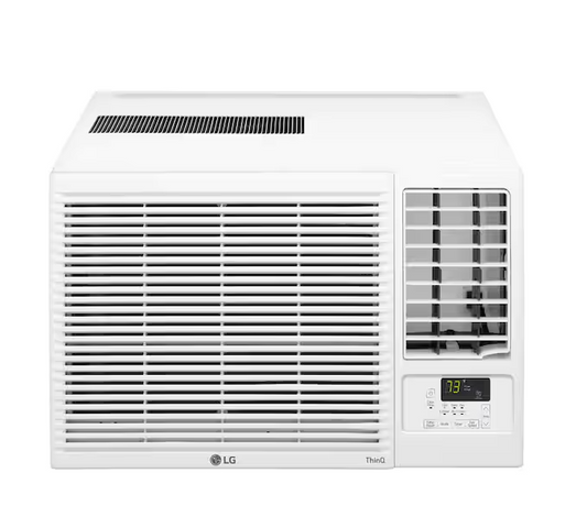 LG 23,000 BTU 230V Window Air Conditioner Cools 1400 Sq. Ft. with Heater, Remote and Dehumidifier in White