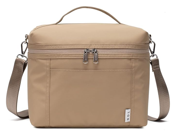 NOL Insulated Lunch Bag, Lightweight Nylon Waterproof, Khaki