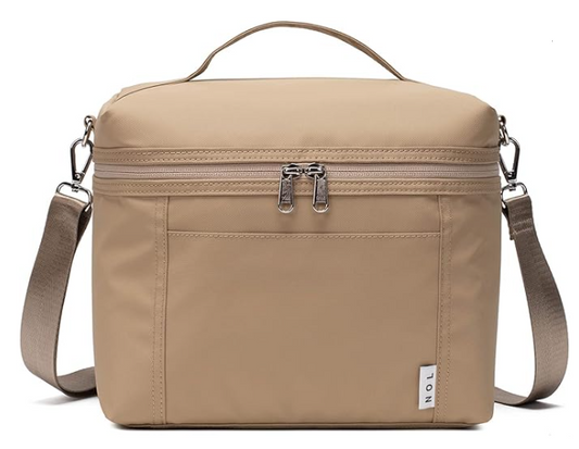 NOL Insulated Lunch Bag, Lightweight Nylon Waterproof, Khaki