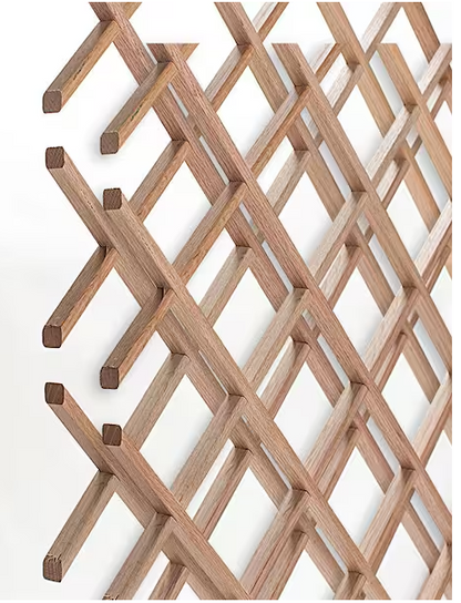 American Pro Decor 28-Bottle Trimmable Wine Rack Lattice Panel Inserts in Unfinished Solid North American Red Oak