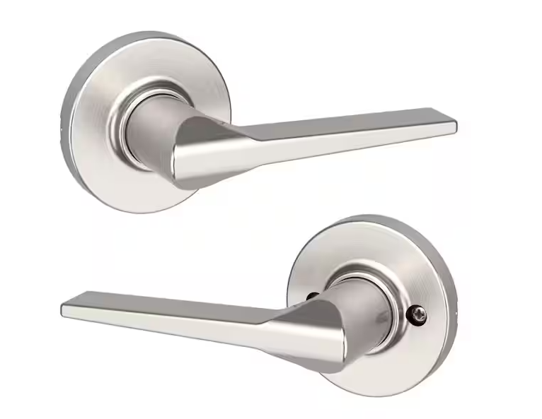 Hollis Round Rose Satin Nickel Passage Hall/Closet Door Handle
