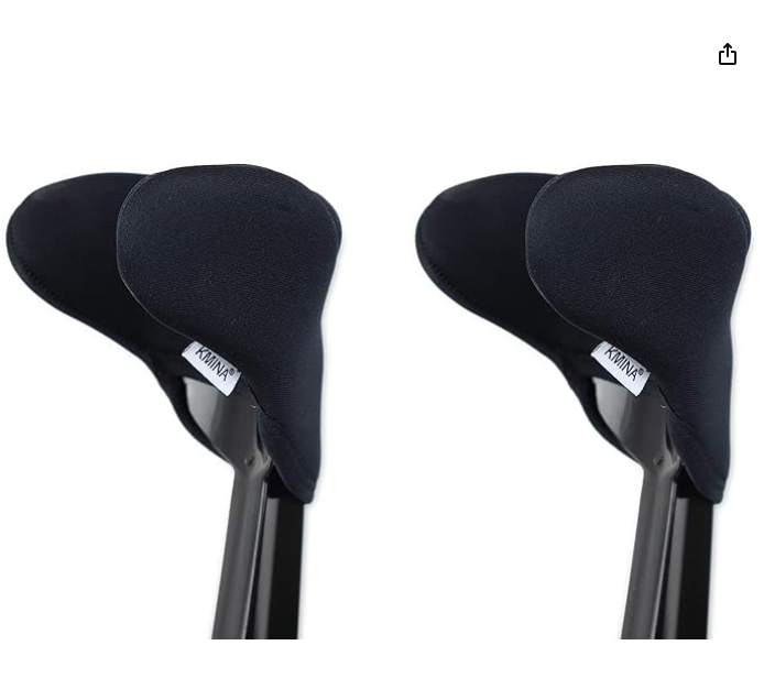 Forearm Crutch Pads (x2 Units, Open Cuff), Replacement for Adults, Soft Padding