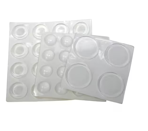 Everbilt Clear Soft Rubber Like Plastic Self-Adhesive Assorted Round Bumpers (36-Pack)