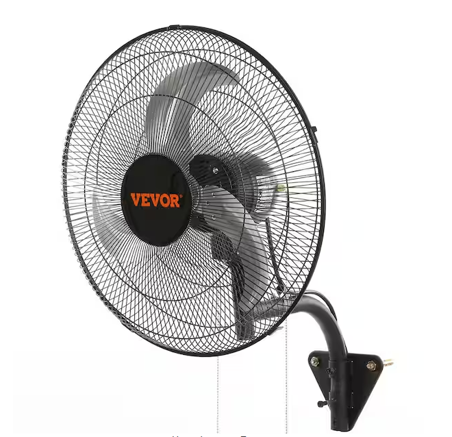 Vevor Wall Mount Fan 18 in. 3-speed High Velocity Max. 4000 CFM Oscillating Industrial Wall Fan for Warehouse