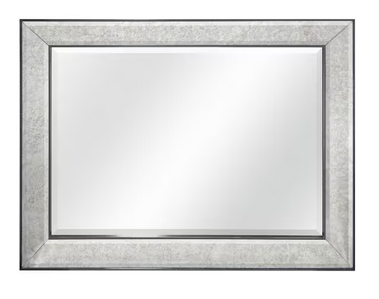 MCS Brighton 40 in. H x 30 in. W Framed Mirror in Pewter