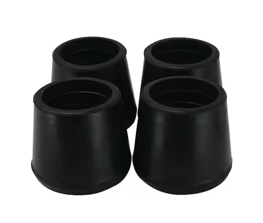 Everbilt 1 in. Black Rubber Leg Caps for Table, Chair, and Furniture Leg Floor Protection (4-Pack)