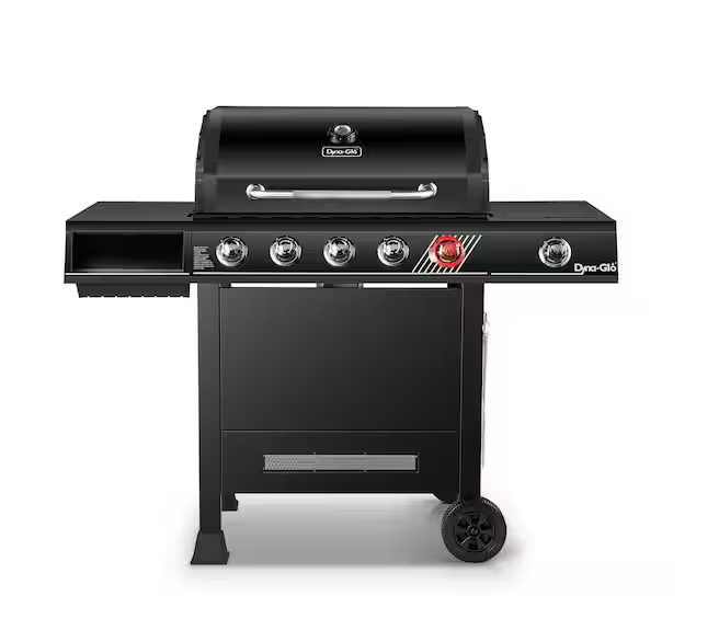 Dyna-Glo 5-Burner Propane Gas Grill in Matte Black with TriVantage Multifunctional Cooking System